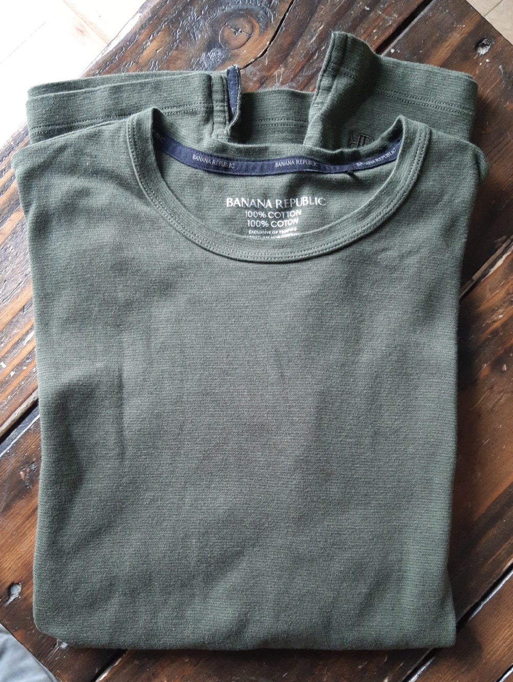Banana Republic Mens Olive Green Short-Sleeve Crew Tee - Large